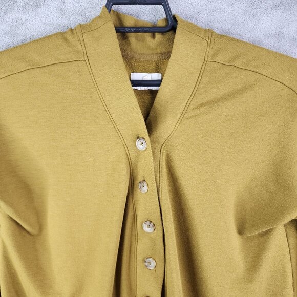 Womens Yellow Lou & Grey Signature Soft Henley Sweatshirt Button Up Size M - Picture 4 of 10